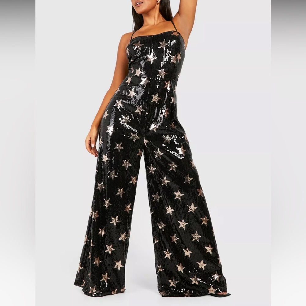 Boohoo Sequins star jumpsuit